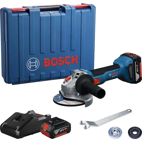 Шліфмашина кутова акумуляторна Bosch GWS 18V-8 125мм 18В 2x4А·год 0-11000об·хв 1.7кг кейс ЗП GAL 18V-40