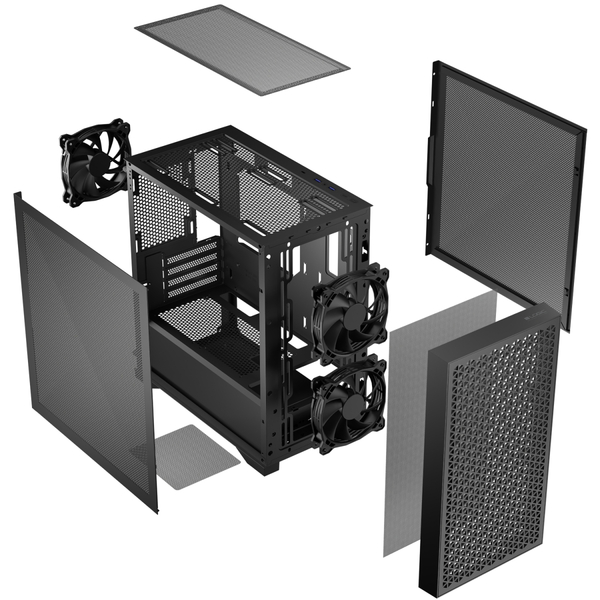 Корпус LogicConcept DART PRO MINI BLACK MESH fans 3x120mm без БЖ mATX