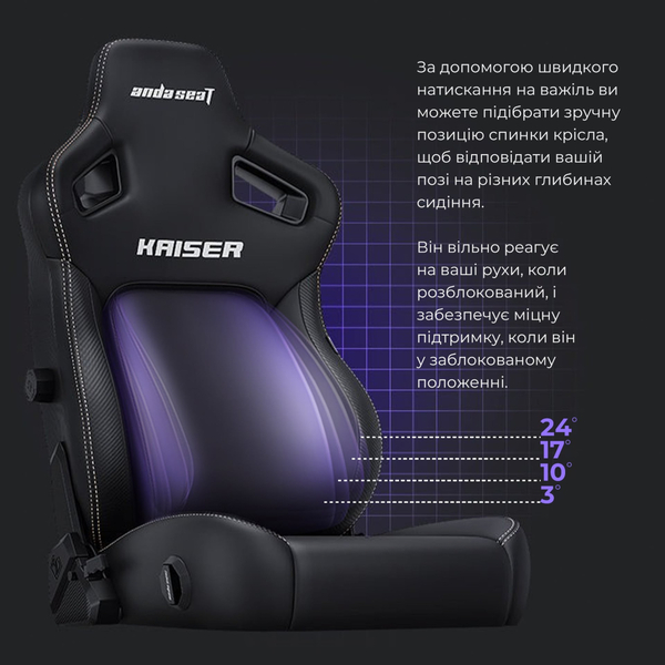 Кресло для геймеров Anda Seat Kaiser 4 Size L Black (AD12YDDC-L-20-B-CF)