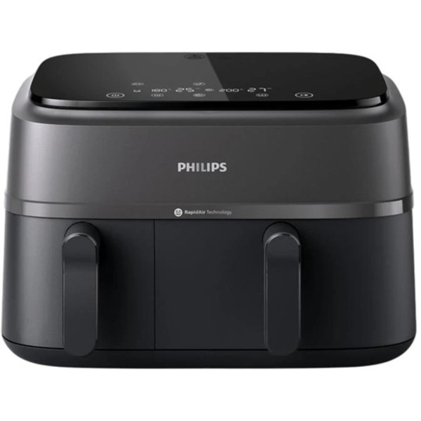 Мультипіч Philips Ovi Dual Series 3000 2750Вт, чаша-6+3л, сенсорне управл., 2 контейнера,8 авто. програм, пластик, чорний