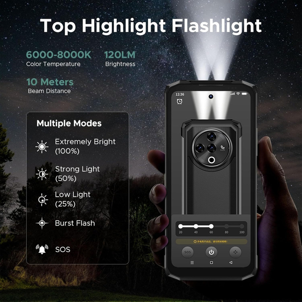 Смартфон Doogee Fire 6 Power 6.56 HD+ /8GB/256GB/ T606 /15500mAh/ 50+8Мп /NFC/IP68/IP69K Black