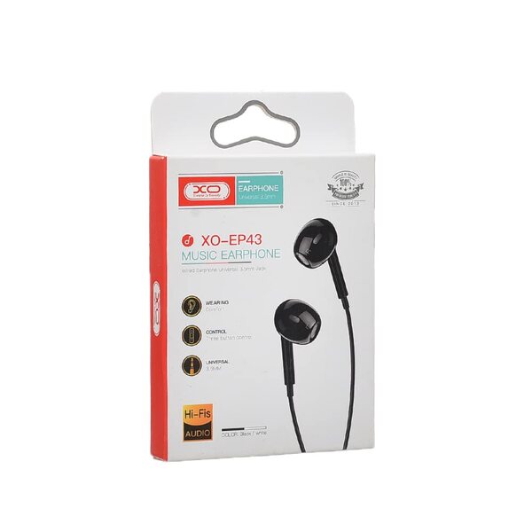 Навушники  XO EP43 In-ear Earphone Black (6920680879168)
