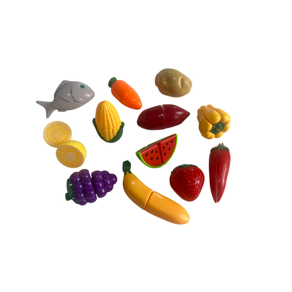 Ігровий набір Beiens Кошик з овочами та фруктами на липучках 25 предметів (B118)