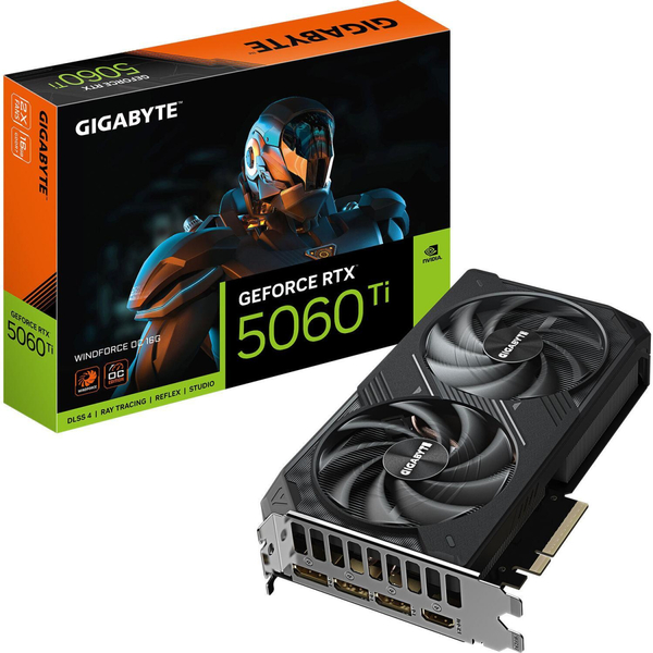 Відеокарта Gigabyte GeForce RTX 5060 Ti 16GB GDDR7 Windforce OC (GV-N506TWF2OC-16GD)