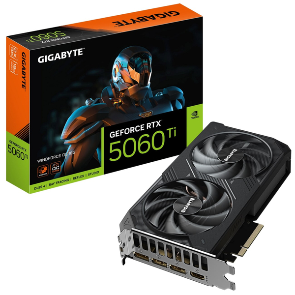 Відеокарта Gigabyte GeForce RTX 5060 Ti 16GB GDDR7 Windforce OC (GV-N506TWF2OC-16GD)