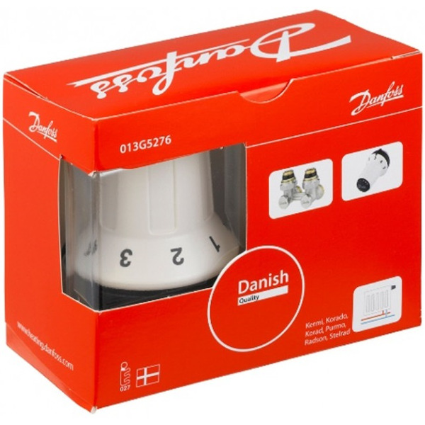 Комплект радіаторних терморегуляторів Danfoss RAS-CK+RLV-KS 1/2", кутовий (013G5276)