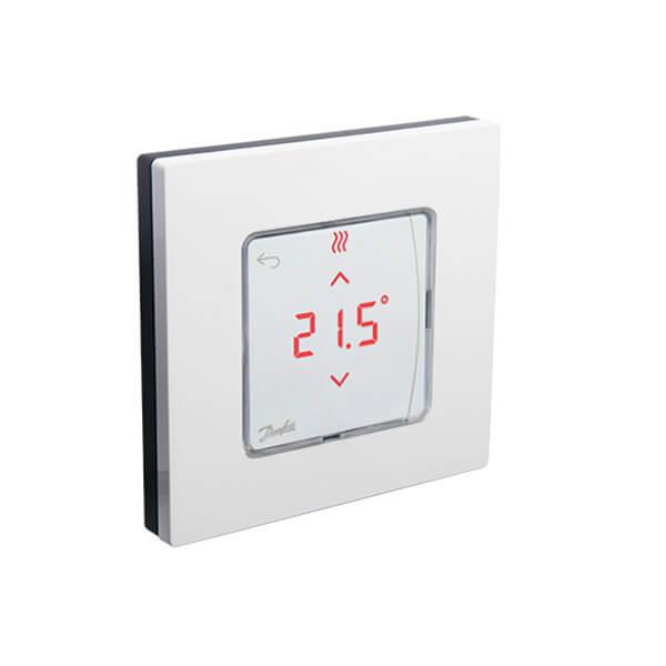 Програмований сенсорний терморегулятор Danfoss Icon Display 230V, On-wall, білий (088U1015)