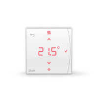 Терморегулятор Danfoss Icon2 Featured RT, IR датчик, +5...35 °C, програмований, бездротовий, накладний, 3В, білий