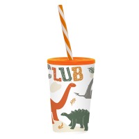 Склянка з трубочкою HEREVIN Dino Club 161914-066P (340мл)