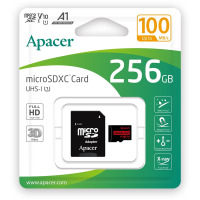 Карта пам'яті Apacer microSDHC 256GB Class 10 UHS-I V10 A1 R-100MB/s (AP256GMCSX10UB-R)