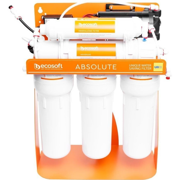 Фільтр зворотного осмосу Ecosoft Absolute з мінералізатором та помпою на станині (MO675MPSECO)