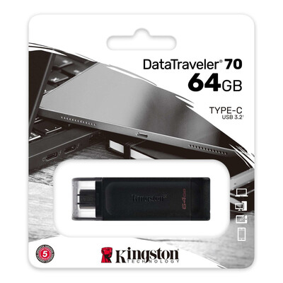 Флешка Kingston DT 70, USB 3.2, 64GB, Type-C