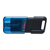 Флешка Kingston DT 80M, USB 3.2, 256GB, Type-C, Black-Blue