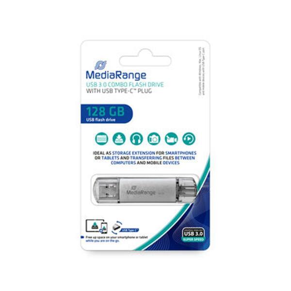 USB-Флешка USB 3.0 128GB Type-C MediaRange Silver (MR938)