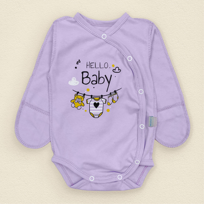 Боді Dexter's для дівчинки hello baby на літо з тканини кулір 62 см фіолетовий (131592068627)