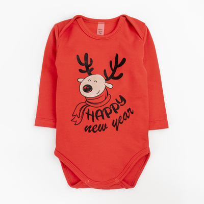 Боді святкове дитяче з довгим рукавом з начосом Rudolf