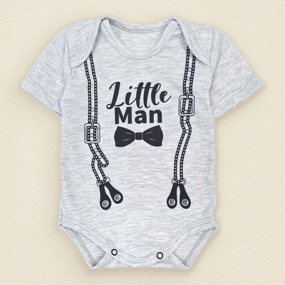 Сірий боді-човник Dexter's для хлопчика little man 62 см сірий