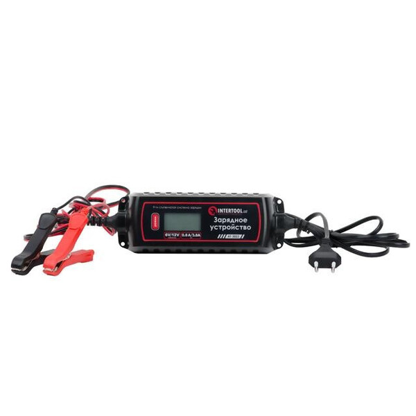 Зарядное устройство 6/12В, 0.8/3.8А, 230В, зимний режим заряда, дисплей, максимальная емкость аккумуляторной