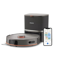 Робот-пилосос Philips Series 5000, h=29.2см, вологе прибирання, конт пил -0.26л, вода -0.27л, автон. робота до 200хв, EPA 10, чорний