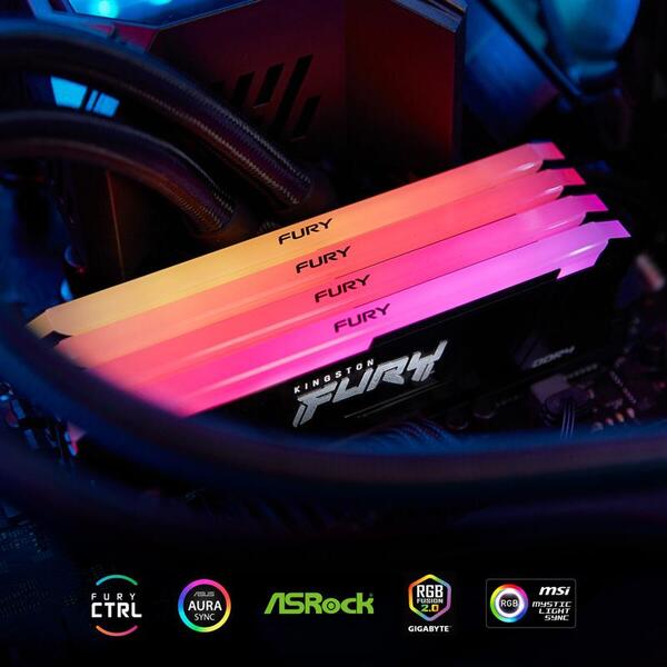 Оперативна пам'ять Kingston Fury Beast RGB KF436C17BB2AK2/16
