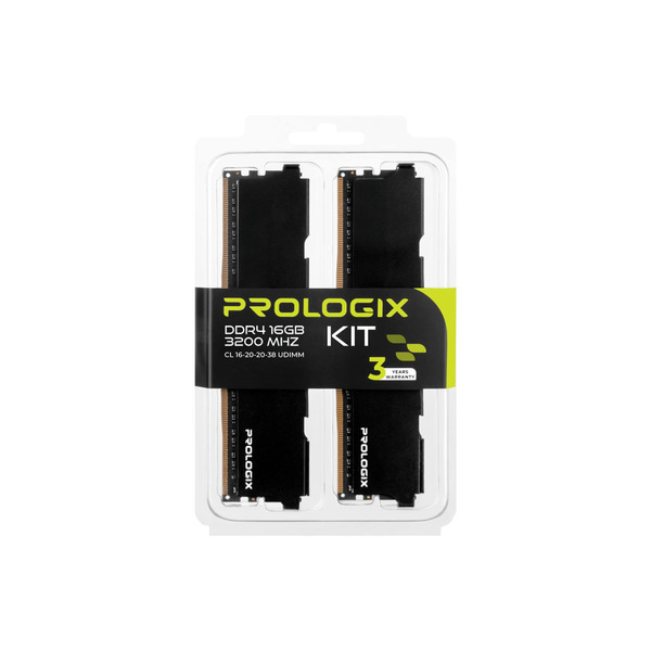 Модуль памяти DDR4 2x8GB/3200 Prologix Black (PRO16GB3200B4K)