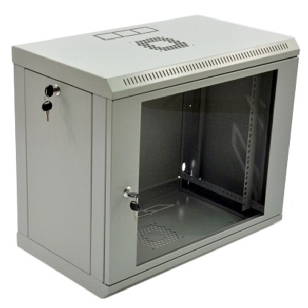 Шафа навісна 19, 9U, 600х350х507 мм (Ш*Г*В), економ, акрилове скло, сіра