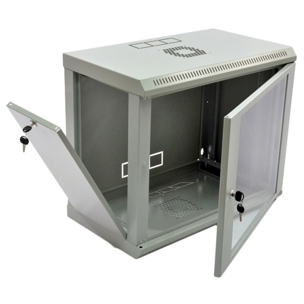 Шафа навісна 19, 9U, 600х350х507 мм (Ш*Г*В), економ, акрилове скло, сіра