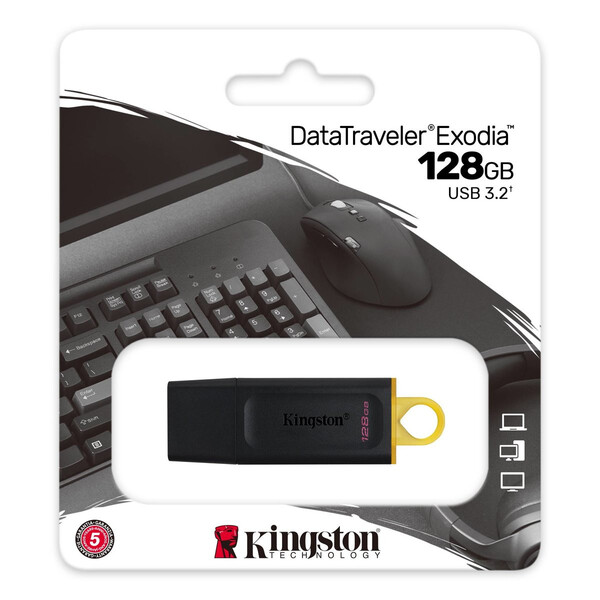 USB-Флешка Kingston DataTraveler Exodia 128GB USB 3.2 Gen1 Black/Yellow