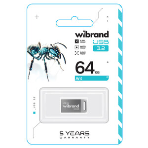 USB-Флешка Wibrand Ant, USB 3.2 Gen 1, 64GB, Silver