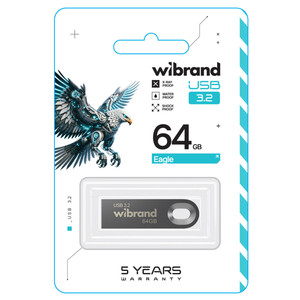 USB-Флешка Wibrand Eagle, USB 3.2 Gen 1, 64GB, Gray