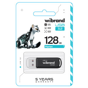 USB-Флешка Wibrand Marten, USB 3.2 Gen 1, 128GB, Black