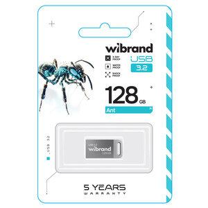 USB-Флешка Wibrand Ant, USB 3.2 Gen 1, 128GB, Silver