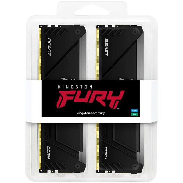 Модуль памяти DDR4 2x32GB/3200 Kingston Fury Beast RGB (KF432C16BB2AK2/64)