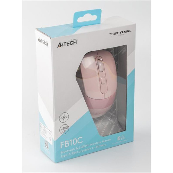 Мышь беспроводная A4Tech Fstyler FB10C Pink USB