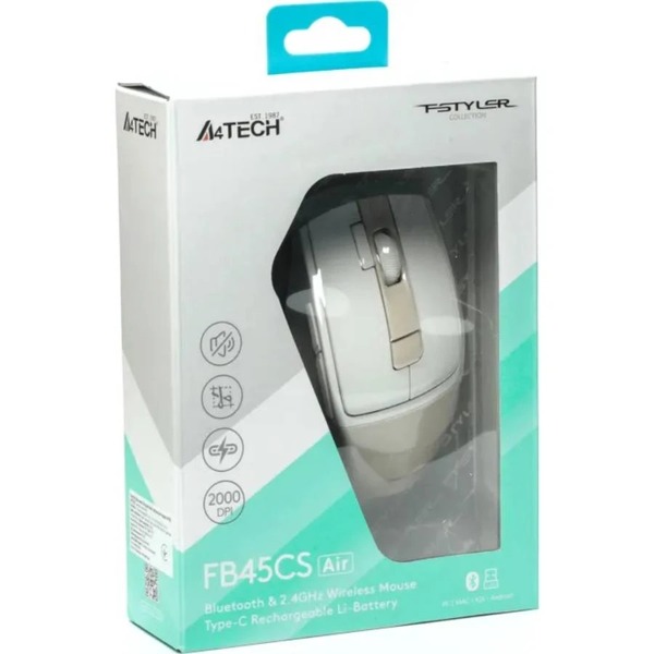 Мышь беспроводная A4Tech FB45CS Air2 Cream Beige
