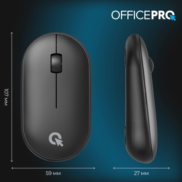 Миша OfficePro M185B Silent Click Wireless Black