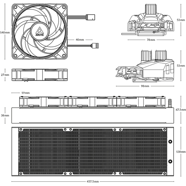 Система водяного охлаждения Arctic Liquid Freezer II 420 A-RGB (ACFRE00109A)
