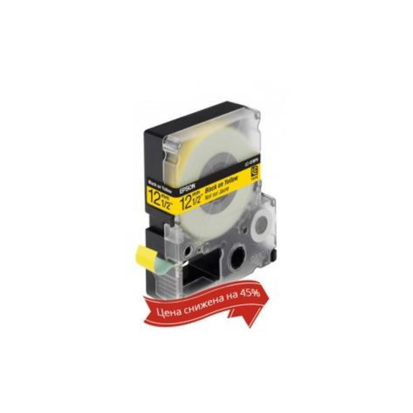 Стрічка Epson LK4YBP для принтерів етикеток LW-300/400/400VP/700 Pastel Black/Yellow 12 мм 9 м (C53S654008)