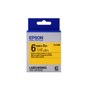 Стрічка Epson LK2YBP для принтерів етикеток LW-300/400/400VP/700 Pastel Black/Yellow 6 мм 9 м (C53S652002)