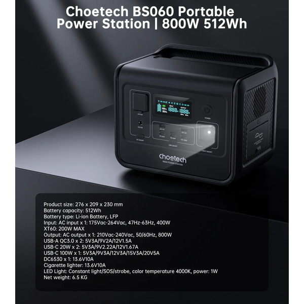Зарядная станция Choetech BS060-EU-GY#