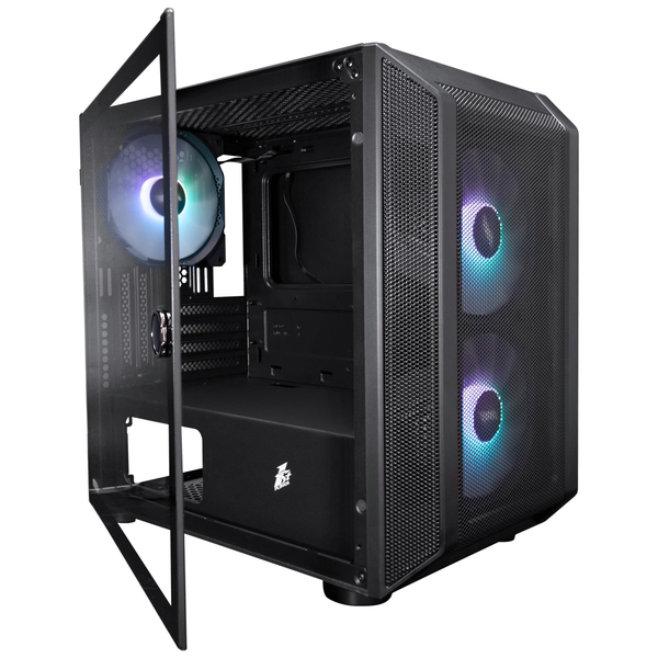 Корпус 1stPlayer D3-BK-3F7-14 Black без БП