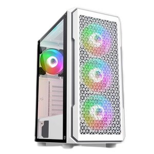 Корпус 2E GAMING Hexagon G338W без БП 2xUSB3.0, 1xUSBType-C 3x120мм ARGB, 1x120мм VGA 330мм LCS ready HUB TG Side Panel ATX белый