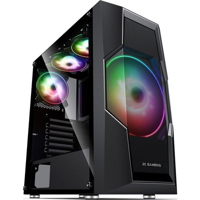 Корпус 2E GAMING Turbo G2057B без БП 2xUSB3.0, 1xUSB2.0 1x200мм ARGB, 3x120мм ARGB VGA 345мм LCS ready HUB TG Side Panel ATX чёрный