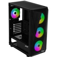Корпус 2E GAMING Aruba G3313B, без БП 1xUSB3.0, 2xUSB2.0, 5x120мм ARGB, VGA 330мм, LCS ready, контроллер з пультом, TG Side Panel, ATX, чёрный