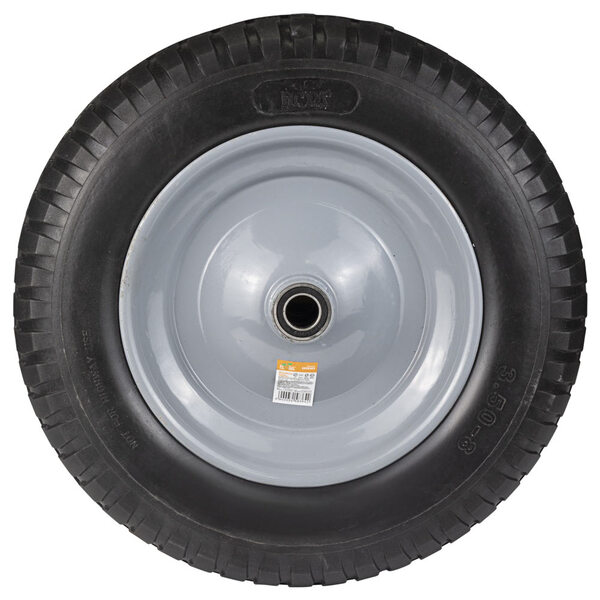 Колесо для тачки безкамерне поліуретанове 14" (3.50-8) 370×80мм вісь Ø16мм довжина 90мм FLORA (5058364)