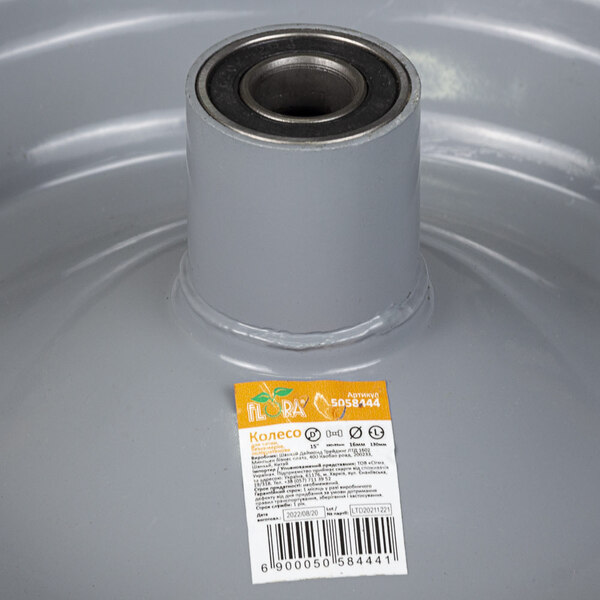 Колесо для тачки безкамерне поліуретанове 15" (4.00-8) 387×92мм вісь Ø16мм довжина 103мм FLORA (5058444)