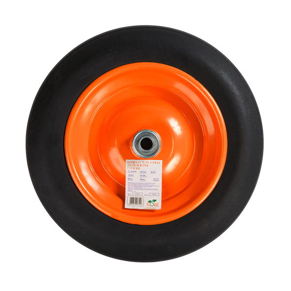 Колесо для тачки безкамерне гумове 14" (3.50-8) 330×60мм вісь Ø16мм довжина 90мм FLORA (5058614)