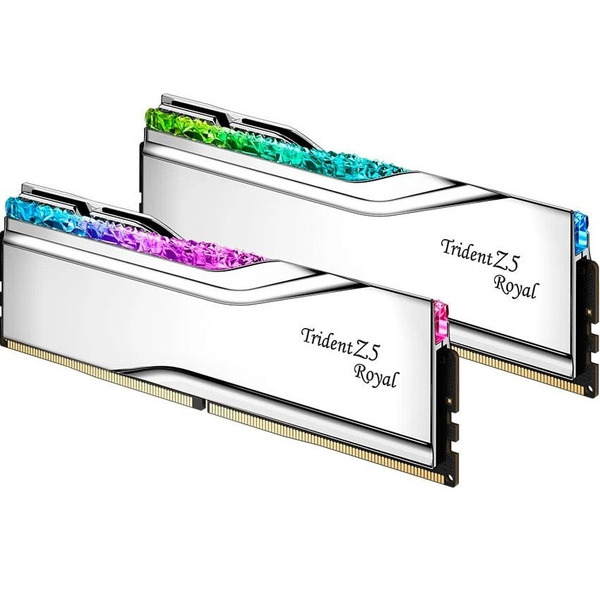 Модуль памяти DDR5 2x32GB/6400 G.Skill Trident Z5 Royal Silver (F5-6400J3239G32GX2-TR5S)