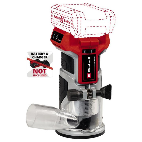 Einhell Фрезер кромочный TP-ET 18 Li BL - Solo аккум., PXC, 18В, 6/8 мм, 10000-30000 об/мин