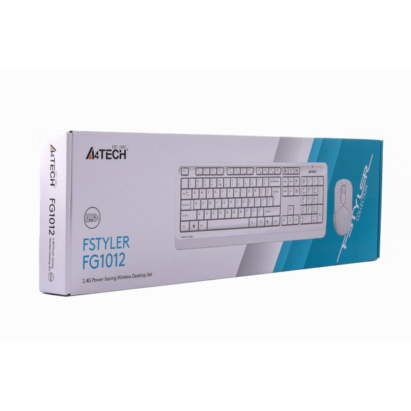 Комплект (клавіатура, миша) бездротовий A4Tech FG1012 White